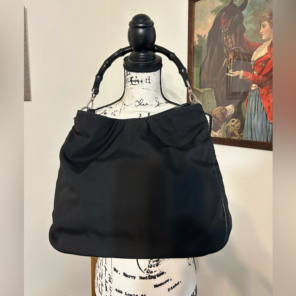 EUC Gucci Diana Black Nylon Hobo